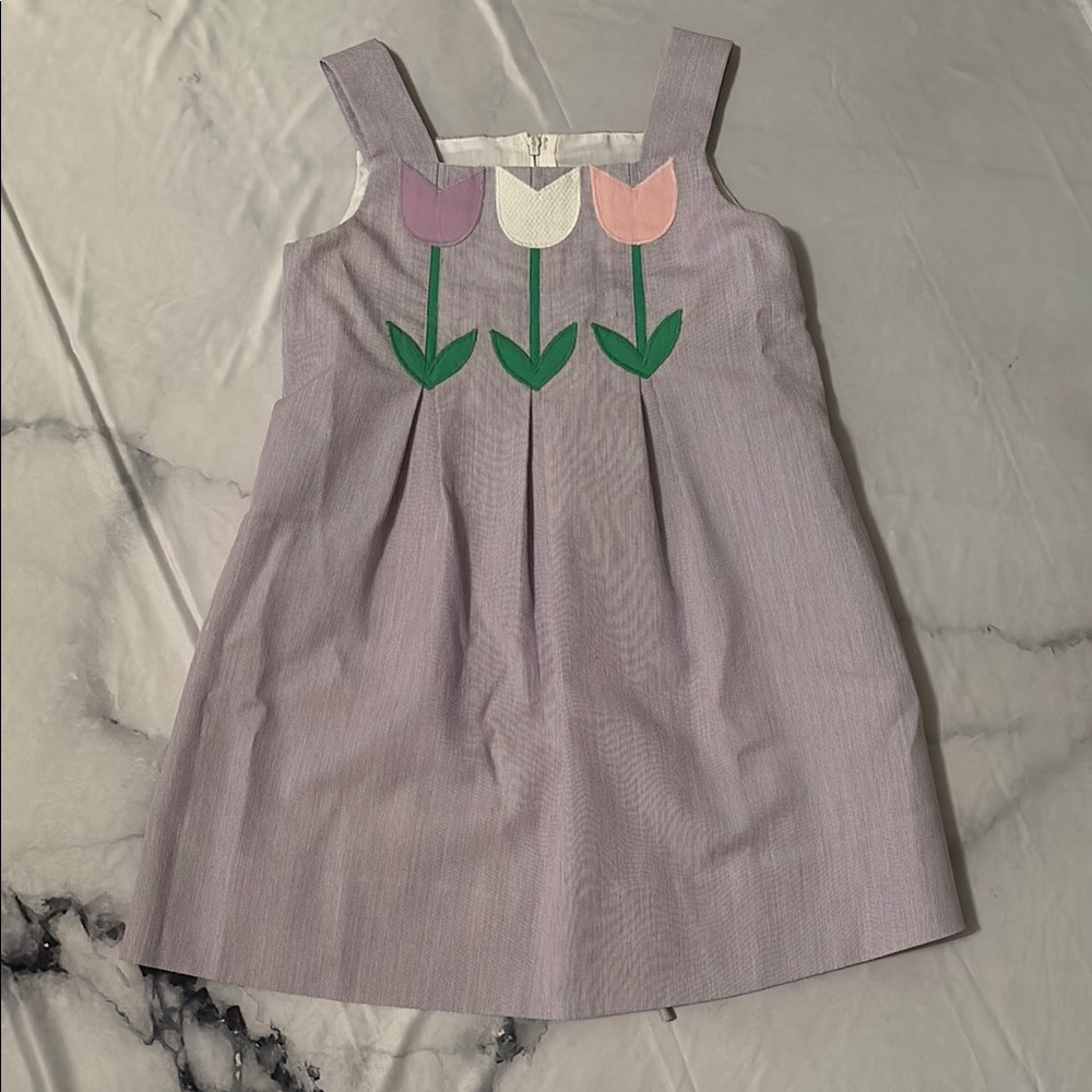 Florence Eiseman Lavender Dress with Tulip Appliqué